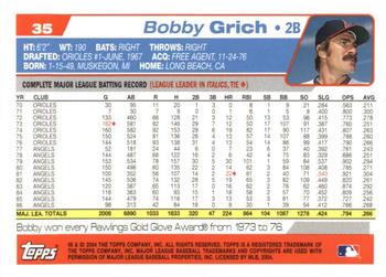 2004 Topps Retired Signature Edition #35 Bobby Grich Back