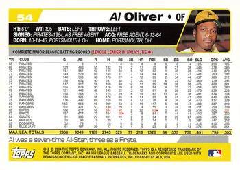 2004 Topps Retired Signature Edition #54 Al Oliver Back
