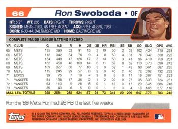 2004 Topps Retired Signature Edition #66 Ron Swoboda Back