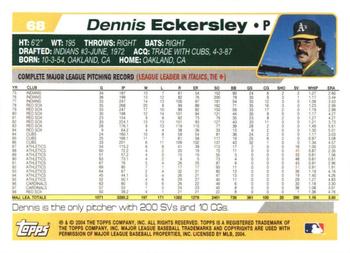 2004 Topps Retired Signature Edition #68 Dennis Eckersley Back