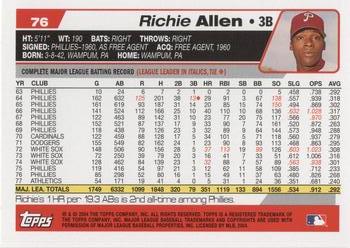 2004 Topps Retired Signature Edition #76 Dick Allen Back