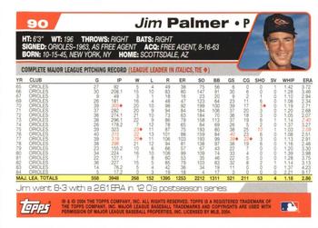 2004 Topps Retired Signature Edition #90 Jim Palmer Back