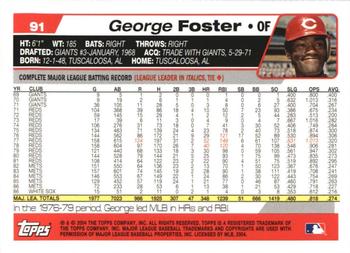 2004 Topps Retired Signature Edition #91 George Foster Back