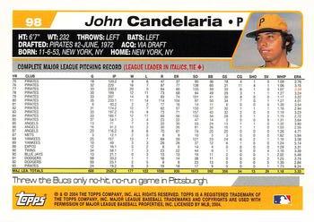 2004 Topps Retired Signature Edition #98 John Candelaria Back