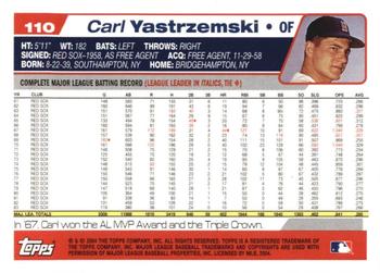 2004 Topps Retired Signature Edition #110 Carl Yastrzemski Back