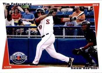 2010 Grandstand Salem Red Sox #NNO Tim Federowicz Front
