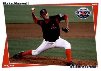 2010 Grandstand Salem Red Sox #NNO Blake Maxwell Front