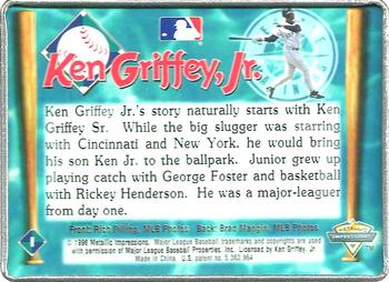 1996 Metallic Impressions Ken Griffey Jr. 10 #1 Ken Griffey Jr. Back