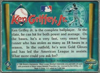1996 Metallic Impressions Ken Griffey Jr. 10 #6 Ken Griffey Jr. Back