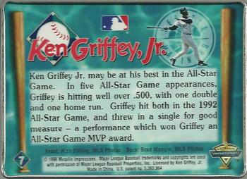 1996 Metallic Impressions Ken Griffey Jr. 10 #7 Ken Griffey Jr. Back