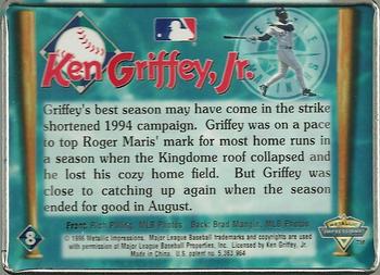 1996 Metallic Impressions Ken Griffey Jr. 10 #8 Ken Griffey Jr. Back
