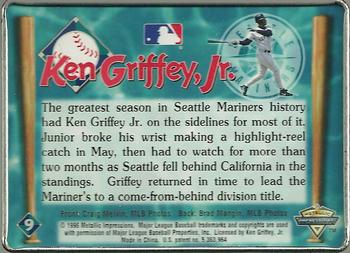 1996 Metallic Impressions Ken Griffey Jr. 10 #9 Ken Griffey Jr. Back
