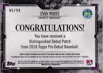 2018 Topps Pro Debut - Distinguished Debut Manufactured Patch #DD-EW Evan White Back