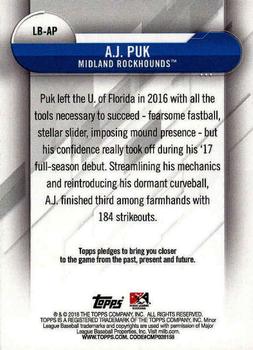 2018 Topps Pro Debut - MiLB Leaps and Bounds #LB-AP A.J. Puk Back