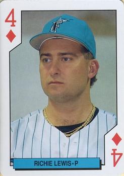 1993 Bicycle Florida Marlins Playing Cards #4♦ Richie Lewis Front