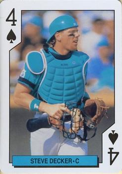 1993 Bicycle Florida Marlins Playing Cards #4♠ Steve Decker Front