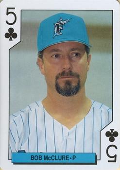 1993 Bicycle Florida Marlins Playing Cards #5♣ Bob McClure Front