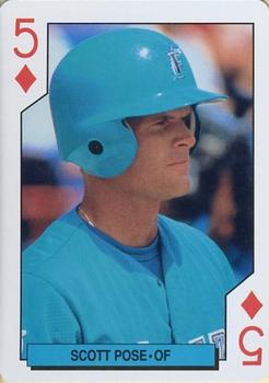 1993 Bicycle Florida Marlins Playing Cards #5♦ Scott Pose Front