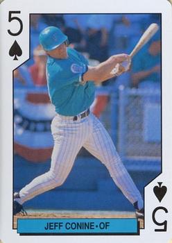1993 Bicycle Florida Marlins Playing Cards #5♠ Jeff Conine Front