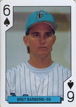1993 Bicycle Florida Marlins Playing Cards #6♠ Bret Barberie Front