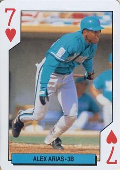 1993 Bicycle Florida Marlins Playing Cards #7♥ Alex Arias Front