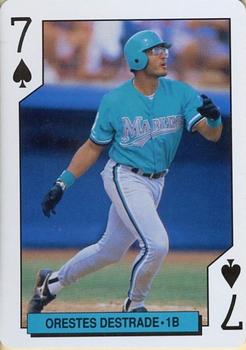 1993 Bicycle Florida Marlins Playing Cards #7♠ Orestes Destrade Front