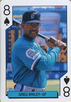 1993 Bicycle Florida Marlins Playing Cards #8♠ Greg Briley Front