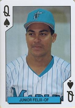 1993 Bicycle Florida Marlins Playing Cards #Q♠ Junior Felix Front