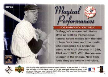 2004 Upper Deck - Magical Performances #MP24 Joe DiMaggio Back