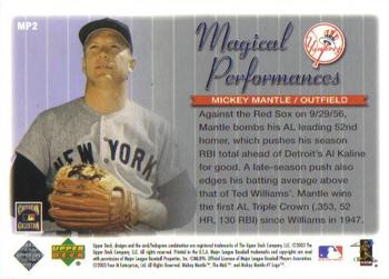 2004 Upper Deck - Magical Performances #MP2 Mickey Mantle Back