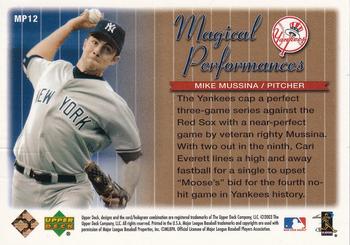 2004 Upper Deck - Magical Performances Gold #MP12 Mike Mussina Back