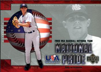 2004 Upper Deck - National Pride #USA16 Dustin Pedroia Front