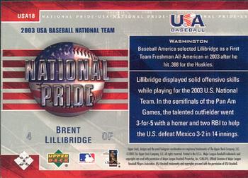 2004 Upper Deck - National Pride #USA18 Brent Lillibridge Back
