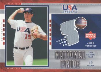 2004 Upper Deck - National Pride Uniforms Series One #USA25 Justin Verlander Front