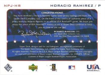 2004 Upper Deck - National Pride Memorabilia Series Two #NPJ-HR Horacio Ramirez Back
