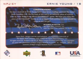 2004 Upper Deck - National Pride Memorabilia Series Two #NPJ-EY Ernie Young Back