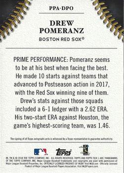 2018 Topps Tier One - Prime Performers Autographs #PPA-DPO Drew Pomeranz Back
