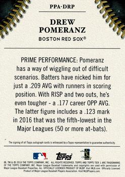 2018 Topps Tier One - Prime Performers Autographs #PPA-DRP Drew Pomeranz Back