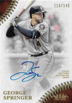 2018 Topps Tier One - Prime Performers Autographs #PPA-GSP George Springer Front