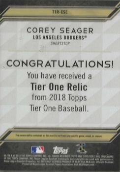 2018 Topps Tier One - Tier One Relics #T1R-CSE Corey Seager Back