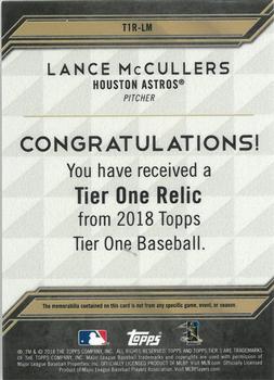 2018 Topps Tier One - Tier One Relics #T1R-LM Lance McCullers Back
