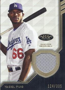 2018 Topps Tier One - Tier One Relics #T1R-YP Yasiel Puig Front
