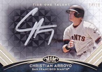 2018 Topps Tier One - Tier One Talent Autographs Silver Ink #TTA-CA Christian Arroyo Front