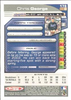 2004 Topps Total #178 Chris George Back