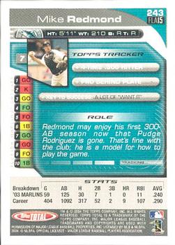 2004 Topps Total #243 Mike Redmond Back
