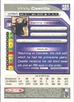 2004 Topps Total #489 Vinny Castilla Back