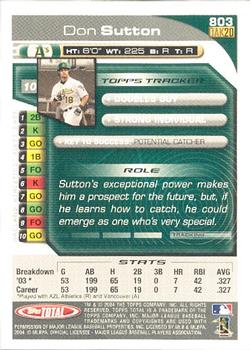 2004 Topps Total #803 Don Sutton Back