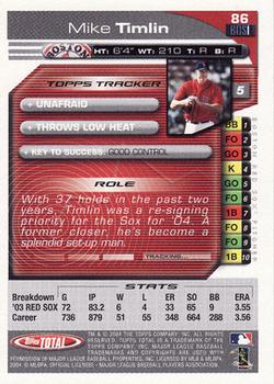 2004 Topps Total #86 Mike Timlin Back