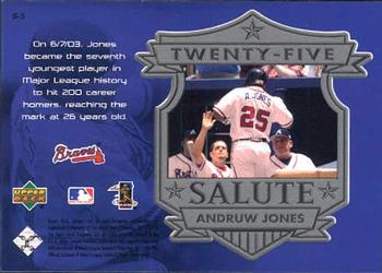 2004 Upper Deck - Twenty-Five Salute #S-3 Andruw Jones Back