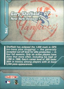 2004 Topps Total - Total Production #TP5 Gary Sheffield Back